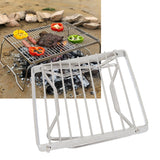 Folding Campfire Grill Stainless Steel Grid Shaped Camping Grill Grate Picnic QQB Grate for Outdoor - Extra Image