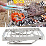 Folding Campfire Grill Stainless Steel Grid Shaped Camping Grill Grate Picnic QQB Grate for Outdoor
