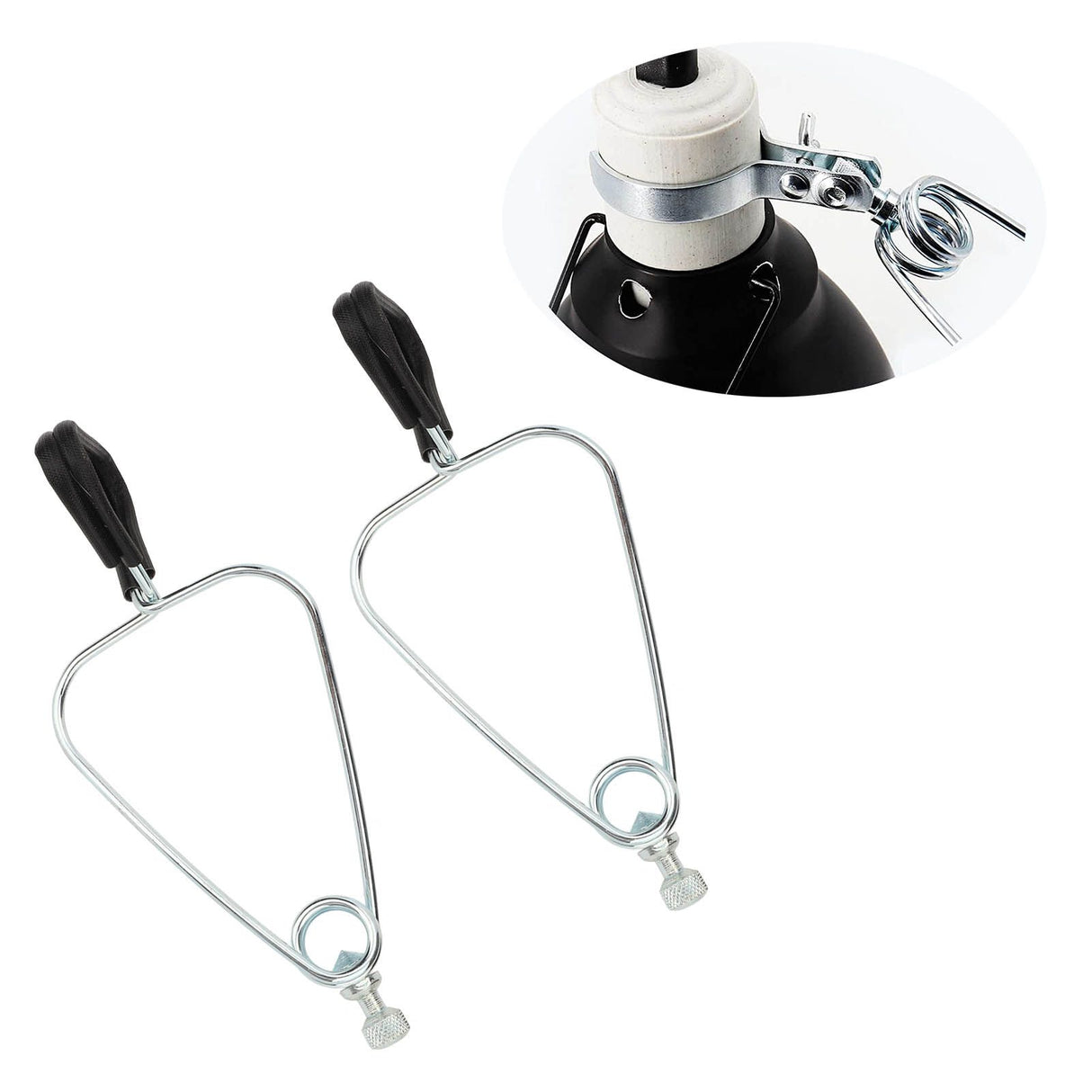 2 Sets Lampshade Holder Iron Reptile Clamp Stand Fixture for Tortoise Lizard Pets Reptile Dome Light