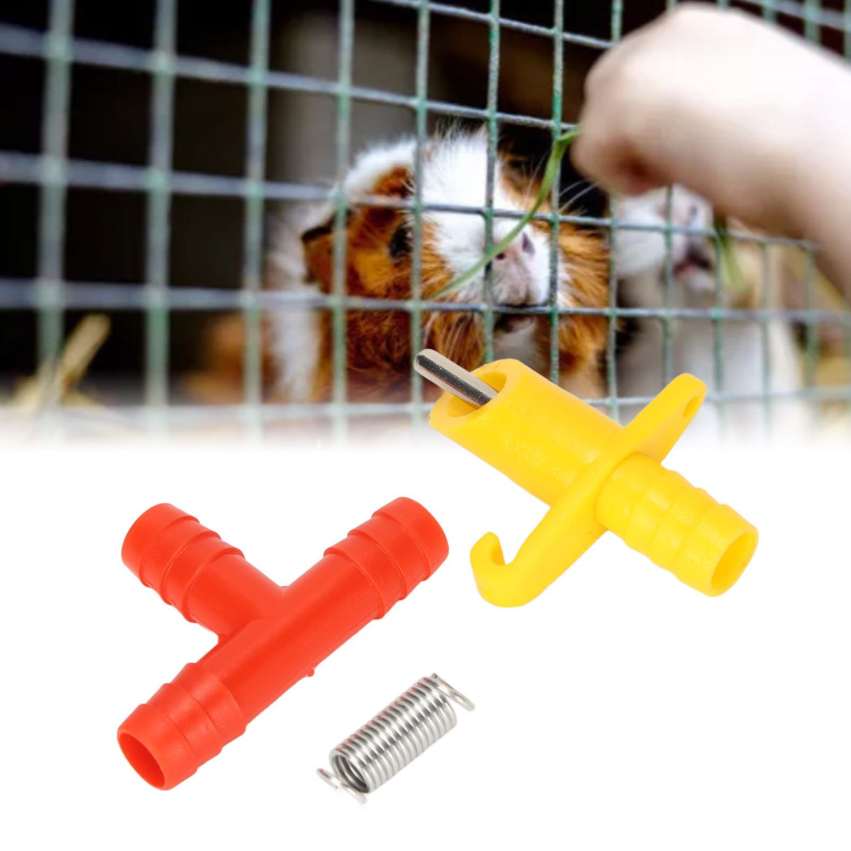 100 Set Rodents Automatic Waterer Stainless Steel Plastic Integrated Automatic Rabbit Water Nipple for Rabbit Pig Ferret