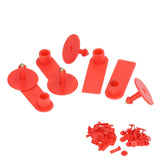 Blank Livestock Ear Tag Handwritable Prevent Shedding Animal Ear Label for Pig Cattle Sheep Red 100 Set