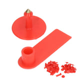 Blank Livestock Ear Tag Handwritable Prevent Shedding Animal Ear Label for Pig Cattle Sheep Red 100 Set - Rear View