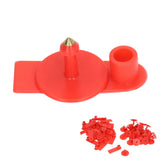 Blank Livestock Ear Tag Handwritable Prevent Shedding Animal Ear Label for Pig Cattle Sheep Red 100 Set - Low Angle