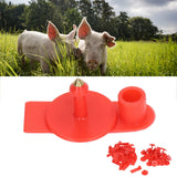 Blank Livestock Ear Tag Handwritable Prevent Shedding Animal Ear Label for Pig Cattle Sheep Red 100 Set