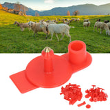 Blank Livestock Ear Tag Handwritable Prevent Shedding Animal Ear Label for Pig Cattle Sheep Red 100 Set