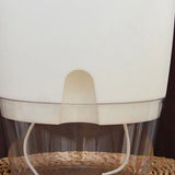 Self Watering Plastic Flowerpot Transparent Double Layer Detachable Light Flowerpot for Balcony White Large - 45-Degree Angle