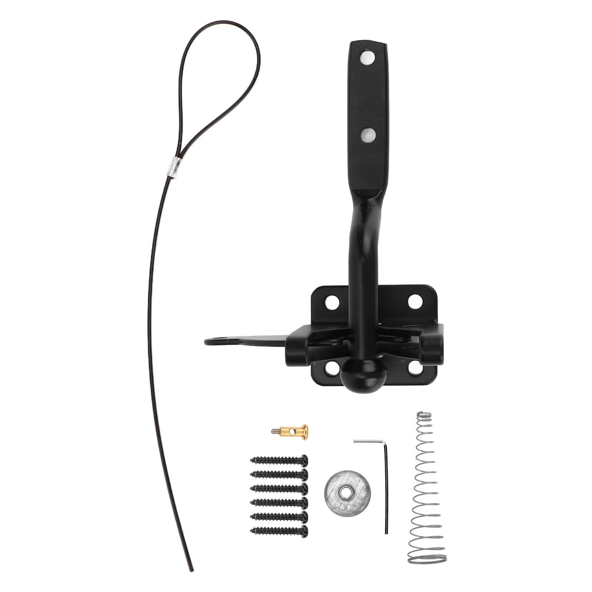 Fence Latch Carbon Steel with Spring Gate Latch Safety Latch for Indoor Window Doors Pet Fences
