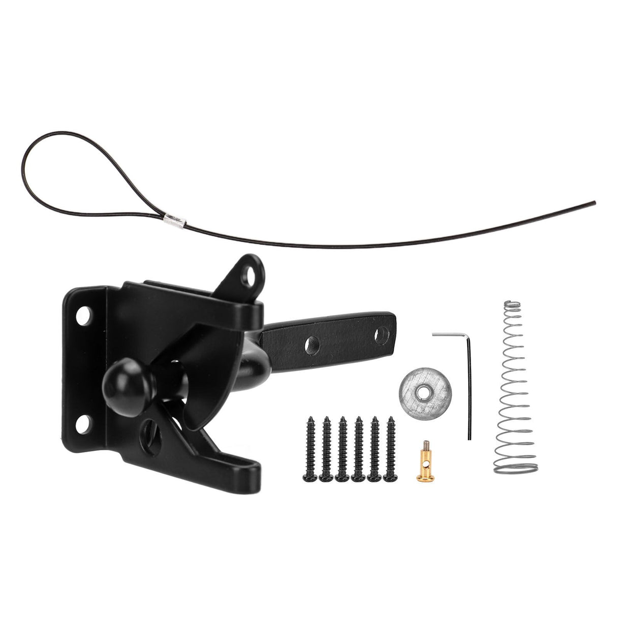 Fence Latch Carbon Steel with Spring Gate Latch Safety Latch for Indoor Window Doors Pet Fences
