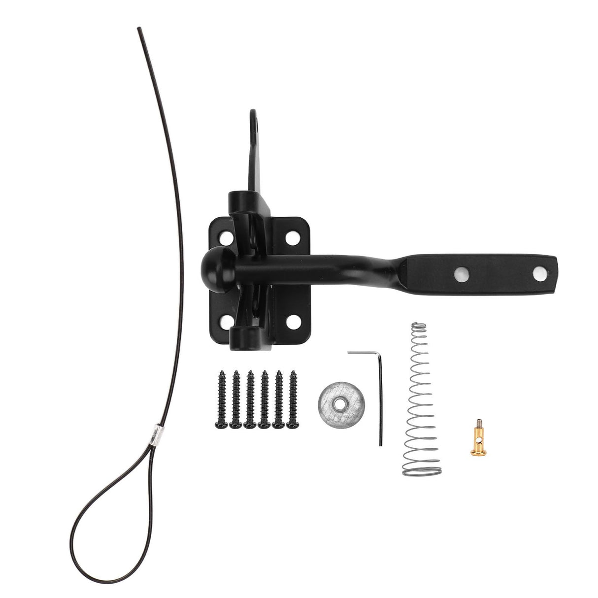 Fence Latch Carbon Steel with Spring Gate Latch Safety Latch for Indoor Window Doors Pet Fences