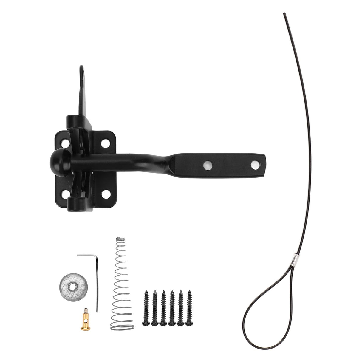 Fence Latch Carbon Steel with Spring Gate Latch Safety Latch for Indoor Window Doors Pet Fences