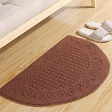Half Circle Doormat Semicircle Floor Mat Dust Trap Polyester Fiber Strong Absorption Anti Slip for Outdoor Indoor Dark Coffee 48x78cm / 18.9x30.7in