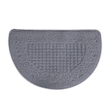 Half Circle Doormat Semicircle Floor Mat Dust Trap Polyester Fiber Strong Absorption Anti Slip for Outdoor Indoor Grey 48x78cm / 18.9x30.7in