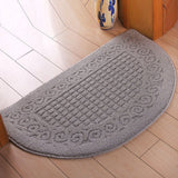 Half Circle Doormat Semicircle Floor Mat Dust Trap Polyester Fiber Strong Absorption Anti Slip for Outdoor Indoor Grey 48x78cm / 18.9x30.7in