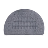 Half Circle Doormat Semicircle Floor Mat Dust Trap Polyester Fiber Strong Absorption Anti Slip for Outdoor Indoor Grey 48x78cm / 18.9x30.7in - Top-Down View