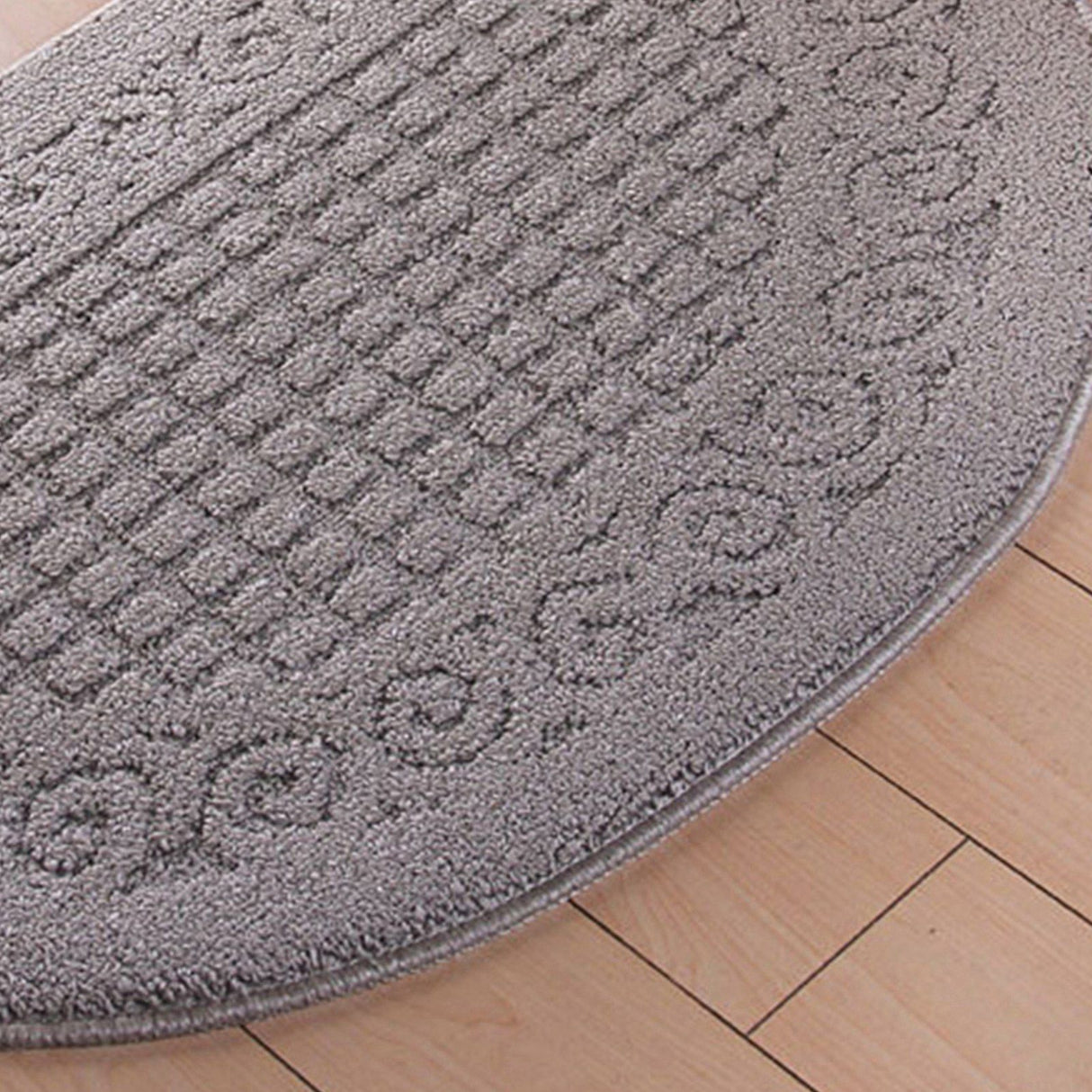 Half Circle Doormat Semicircle Floor Mat Dust Trap Polyester Fiber Strong Absorption Anti Slip for Outdoor Indoor Grey 48x78cm / 18.9x30.7in
