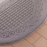 Half Circle Doormat Semicircle Floor Mat Dust Trap Polyester Fiber Strong Absorption Anti Slip for Outdoor Indoor Grey 48x78cm / 18.9x30.7in