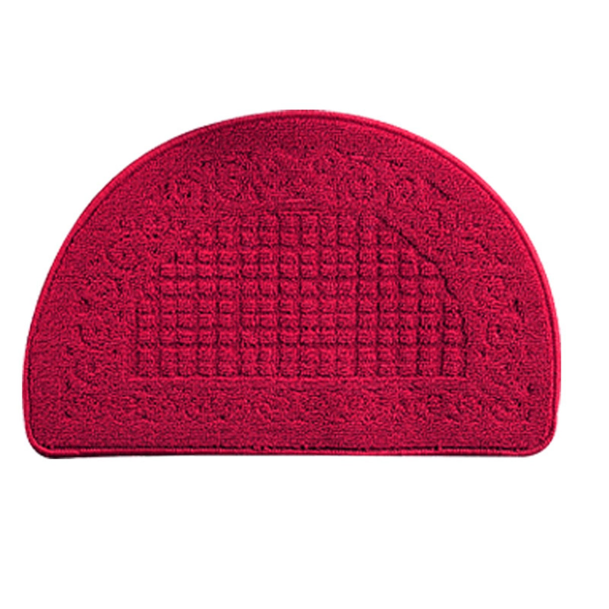 Half Circle Doormat Semicircle Floor Mat Dust Trap Polyester Fiber Strong Absorption Anti Slip for Outdoor Indoor Dark Red 48x78cm / 18.9x30.7in
