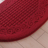 Half Circle Doormat Semicircle Floor Mat Dust Trap Polyester Fiber Strong Absorption Anti Slip for Outdoor Indoor Dark Red 48x78cm / 18.9x30.7in - 45-Degree Angle
