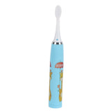 Children Electric Toothbrush Cartoon Fully Automatic Sonic Toothbrush with 3 Brush Heads for Kids Children Deer Blue - Side View