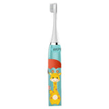 Children Electric Toothbrush Cartoon Fully Automatic Sonic Toothbrush with 3 Brush Heads for Kids Children Deer Blue - Close-Up Angle