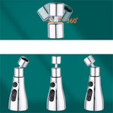 Universal Faucet Head Multifunctional Spray Proof Rotating Faucet for Home Kitchen Bathroom Single Blade Shower Water Pull Out Faucet Models Silver - Extra Image