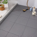 10PCS Suction Cup Floor Mats Anti Slip Plastic Mosaic Bath Mat for Kitchen Bathroom Grey