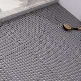 10PCS Suction Cup Floor Mats Anti Slip Plastic Mosaic Bath Mat for Kitchen Bathroom Grey - Top-Down View