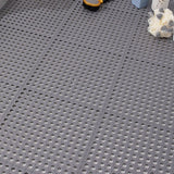 10PCS Suction Cup Floor Mats Anti Slip Plastic Mosaic Bath Mat for Kitchen Bathroom Grey - 45-Degree Angle