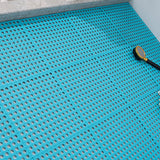 10PCS Suction Cup Floor Mats Anti Slip Plastic Mosaic Bath Mat for Kitchen Bathroom Blue - Front View
