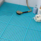 10PCS Suction Cup Floor Mats Anti Slip Plastic Mosaic Bath Mat for Kitchen Bathroom Blue