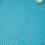 10PCS Suction Cup Floor Mats Anti Slip Plastic Mosaic Bath Mat for Kitchen Bathroom Blue - 45-Degree Angle