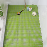 10PCS Suction Cup Floor Mats Anti Slip Plastic Mosaic Bath Mat for Kitchen Bathroom Green