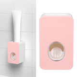 Automatic Toothpaste Dispenser Wall Mounted Easy Installation Toothpaste Squeezer Dispenser for Bathroom Home Pink - Extra Image
