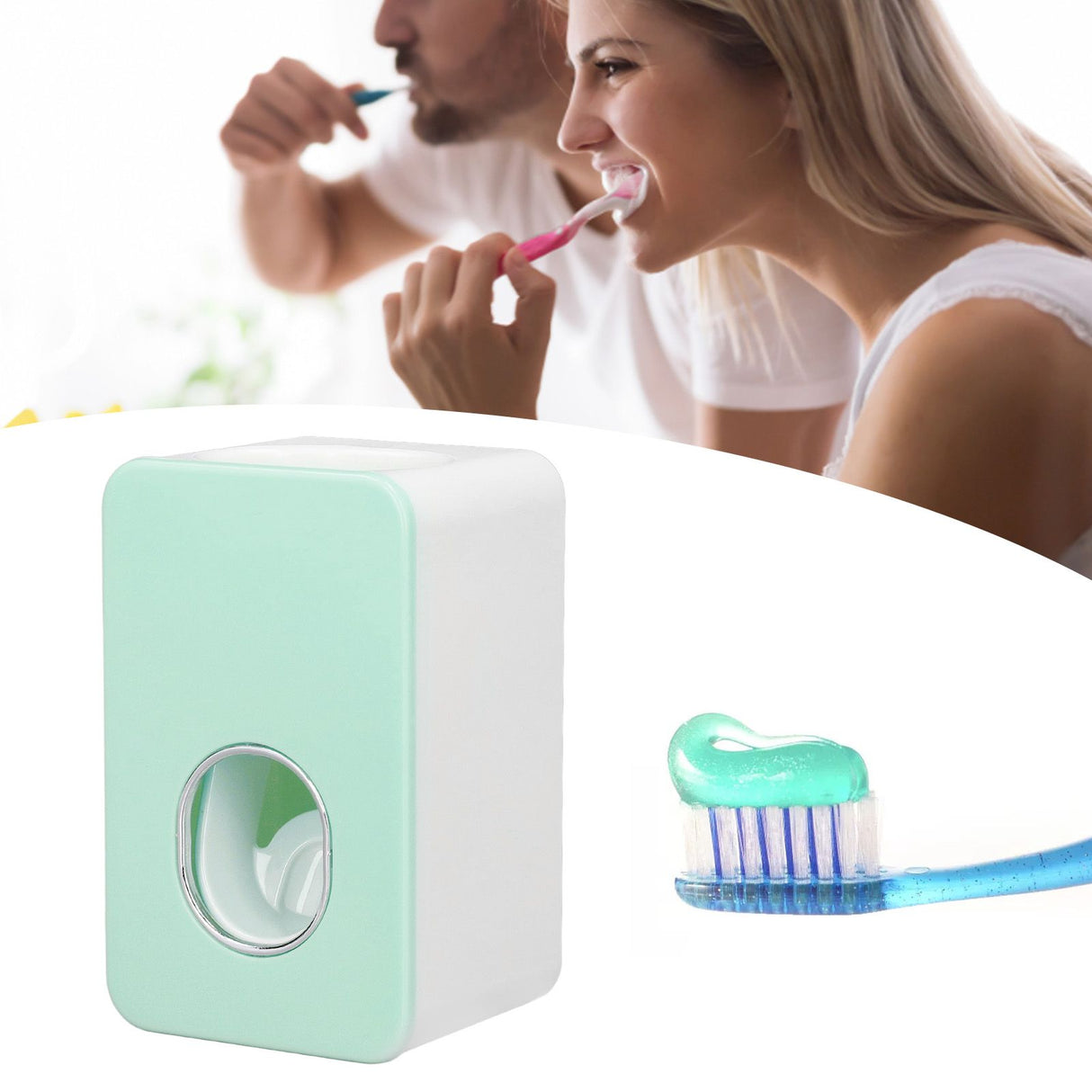 Automatic Toothpaste Dispenser Wall Mounted Easy Installation Toothpaste Squeezer Dispenser for Bathroom Home Green