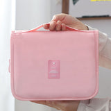 Cosmetic Bag Small Portable Makeup Bag Zippered High Capacity Toiletry Bag Travel Washing Bag Makeup Pouch Fashion Korean Style Storage Bag Pink
