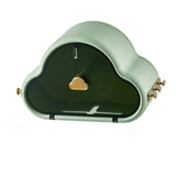 Tissue Holder Wall Mounted Side Hooks Waterproof Simple Fashionable Tissue Box for Bathroom Avocado Green - Top-Down View