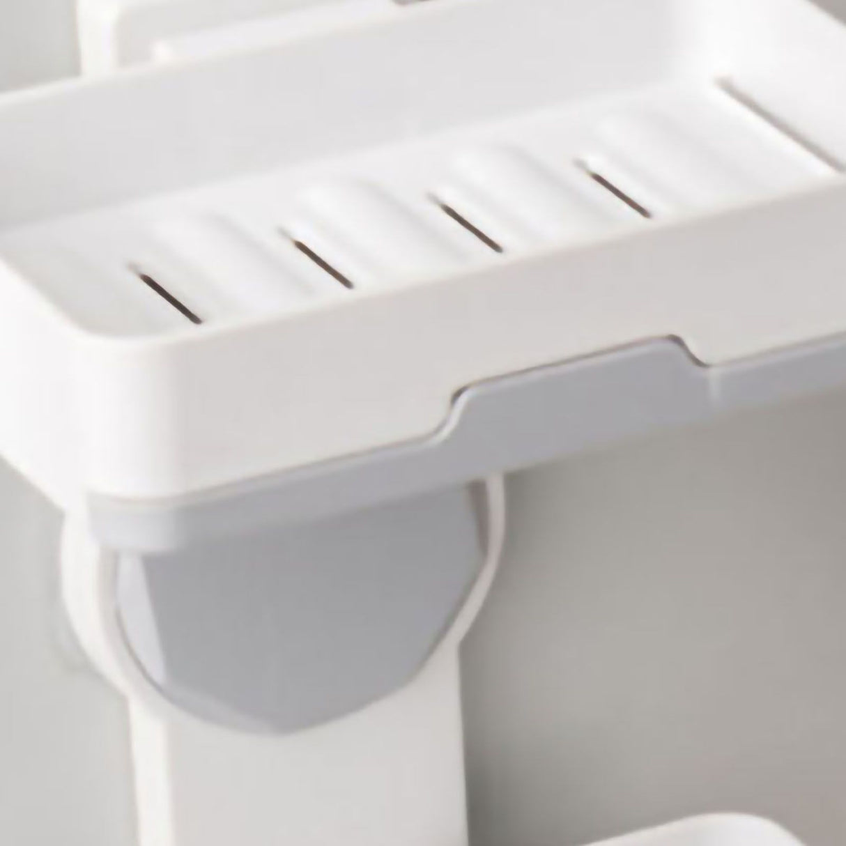 Soap Box Draining Case Holder Rack Plastic Hole Free Installation for Bathroom Toilet Light Gray 2 Layers