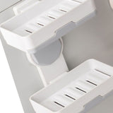Soap Box Draining Case Holder Rack Plastic Hole Free Installation for Bathroom Toilet Light Gray 2 Layers