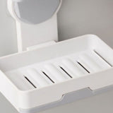 Soap Box Draining Case Holder Rack Plastic Hole Free Installation for Bathroom Toilet Light Gray 2 Layers - 45-Degree Angle