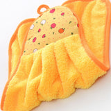 Towel Cleaning Cloth Microfibre Hanging Dish Hand Wiping for Kitchen Bathroom Toilet Yellow - Side View