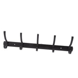 Door Hanging Hooks Modern Minimalist Black 5 Hooks Wall Mounted Thickened Aluminum Bathroom Door Row Hooks Coat Hooks