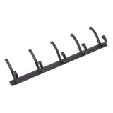 Door Hanging Hooks Modern Minimalist Black 5 Hooks Wall Mounted Thickened Aluminum Bathroom Door Row Hooks Coat Hooks - Top-Down View