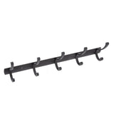 Door Hanging Hooks Modern Minimalist Black 5 Hooks Wall Mounted Thickened Aluminum Bathroom Door Row Hooks Coat Hooks