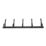 Door Hanging Hooks Modern Minimalist Black 5 Hooks Wall Mounted Thickened Aluminum Bathroom Door Row Hooks Coat Hooks - Low Angle