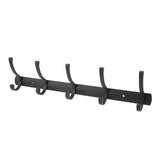 Door Hanging Hooks Modern Minimalist Black 5 Hooks Wall Mounted Thickened Aluminum Bathroom Door Row Hooks Coat Hooks