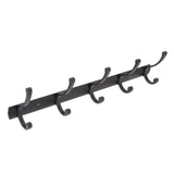 Door Hanging Hooks Modern Minimalist Black 5 Hooks Wall Mounted Thickened Aluminum Bathroom Door Row Hooks Coat Hooks - Extra Image