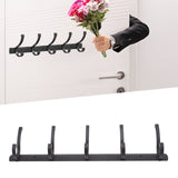 Door Hanging Hooks Modern Minimalist Black 5 Hooks Wall Mounted Thickened Aluminum Bathroom Door Row Hooks Coat Hooks - Extra Image