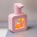 Touchless Automatic Sensor Soap Dispenser Cartoon Pet Waterproof Smart Foam Soap Dispenser Pink Little Dinosaur - Top-Down View