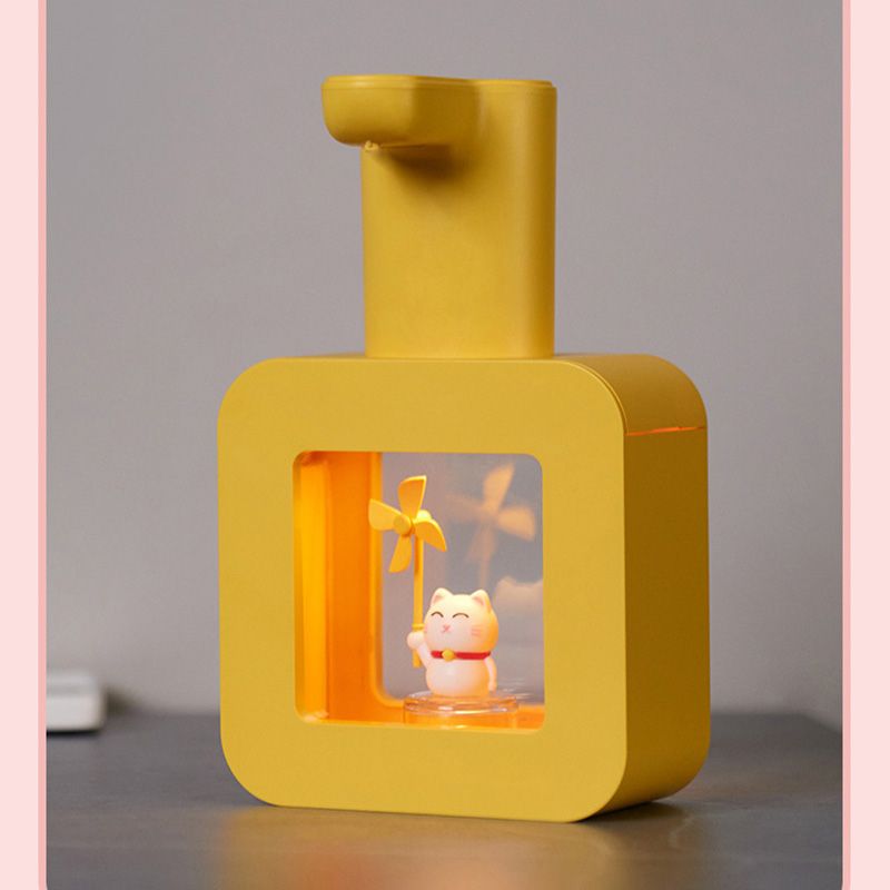 Touchless Automatic Sensor Soap Dispenser Cartoon Pet Waterproof Smart Foam Soap Dispenser Yellow Fortune Cat