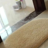 Door Mat Oval Slip Proof Indoor Door Carpet Moisture Absorption Soft Comfortable Plush Bathroom Rug for Kitchen Bedroom Light Tan 40x60cm/15.7x23.6in (Oval Shape)